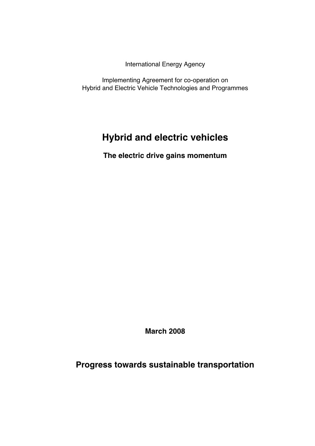 Hybrid and Electric Vehicles