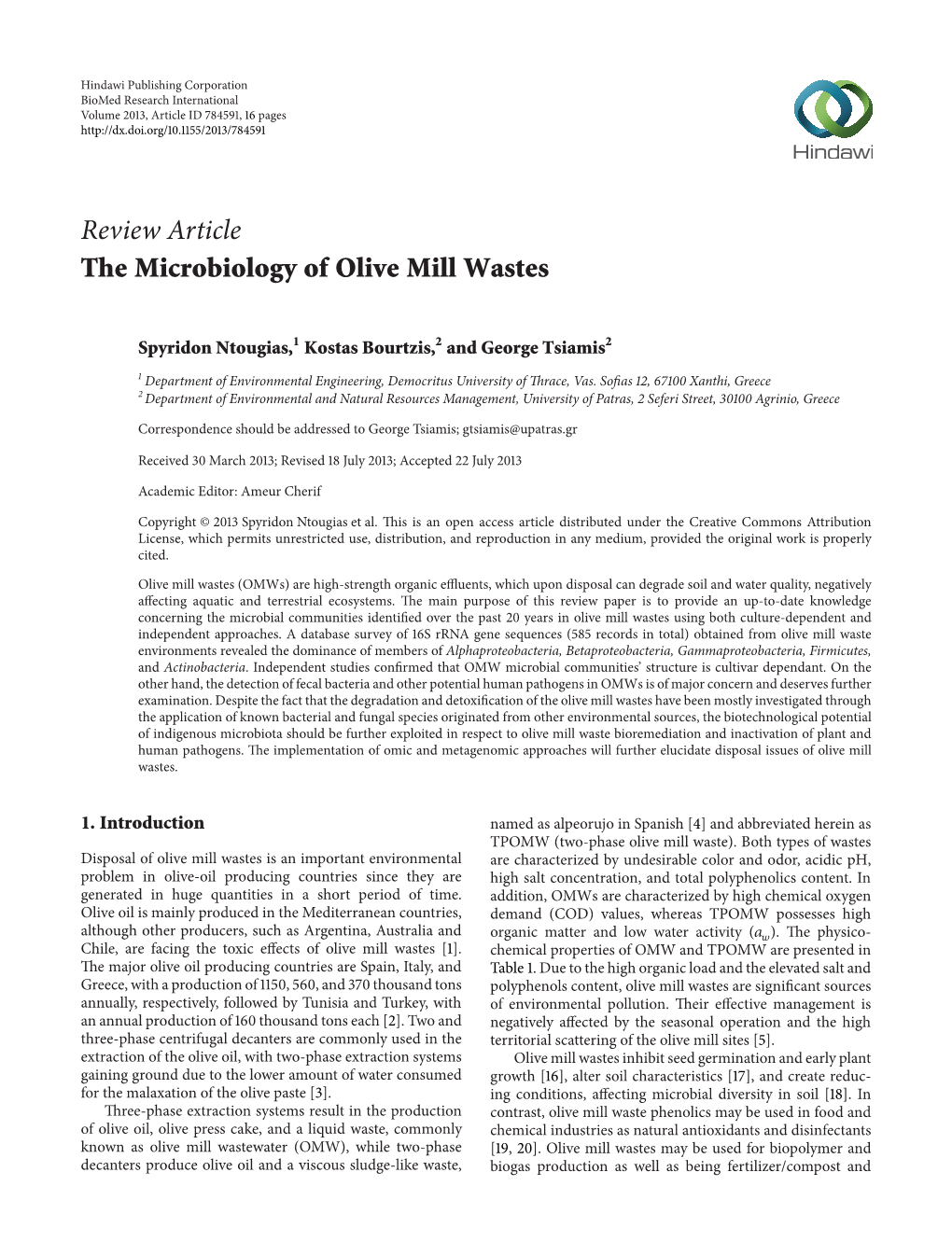 The Microbiology of Olive Mill Wastes