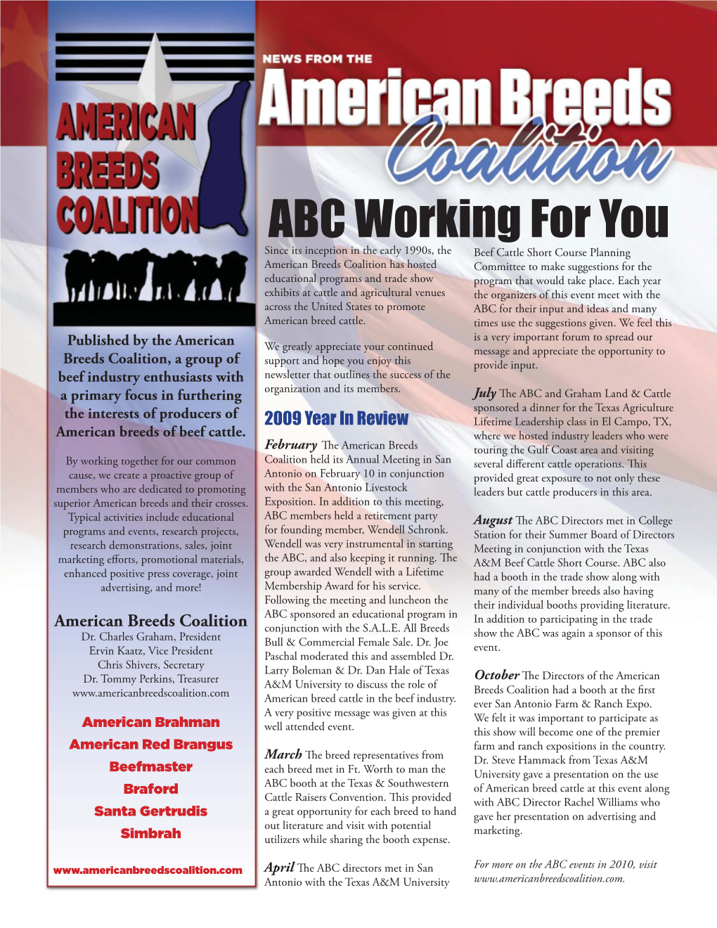 American Breeds Coalition Has Hosted Committee to Make Suggestions for the Educational Programs and Trade Show Program That Would Take Place