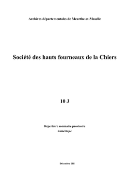 Société Des Hauts Fourneaux De La Chiers