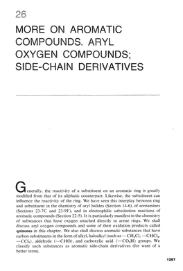 More on Aromat Compounds. Aryl Oxygen Compounds; De-Cha N Der