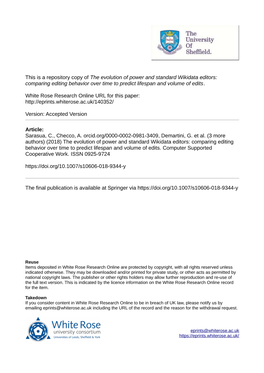 The Evolution of Power and Standard Wikidata Editors: Comparing Editing Behavior Over Time to Predict Lifespan and Volume of Edits