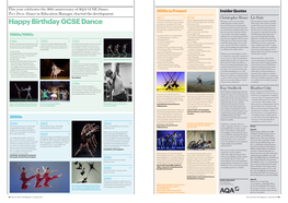 Happy Birthday GCSE Dance As a Dancer on Zoe Logic’S 2011 Find It! • Performance 30% Set Study