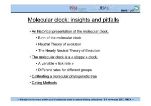 Molecular Clock: Insights and Pitfalls