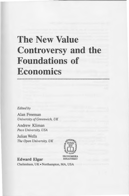 The New Value Controversy and the Foundations of Economics