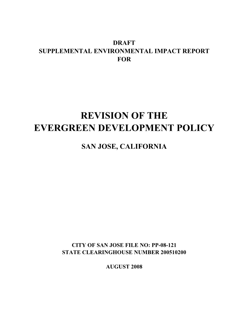 Revision of the Evergreen Development Policy