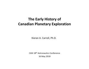 The Early History of Canadian Planetary Exploration