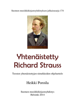 Yhtenäistetty Richard Strauss : Teosten Yhtenäistettyjen Nimekkeiden Ohje- Luettelo