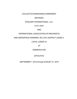 Collective Bargaining Agreement Between Dyncorp International, Llc