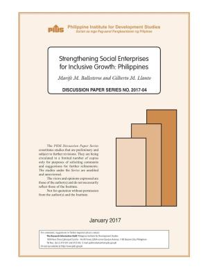 Strengthening Social Enterprises for Inclusive Growth: Philippines