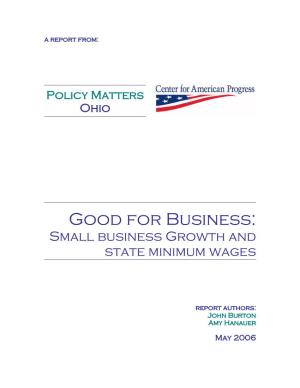 Small Business Growth and State Minimum Wages