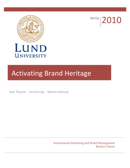Activating Brand Heritage