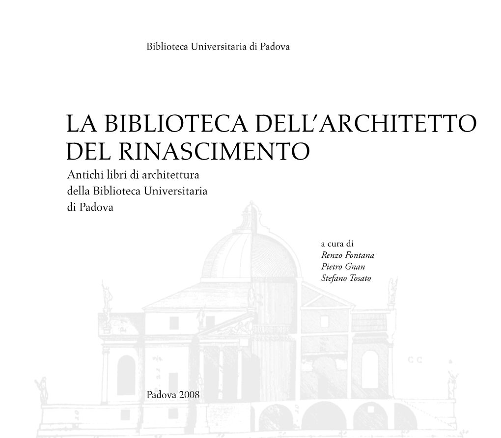 La Biblioteca Dell'architetto Del Rinascimento