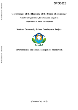 Environmental and Social Management Framework Public Disclosure Authorized Public Disclosure Authorized