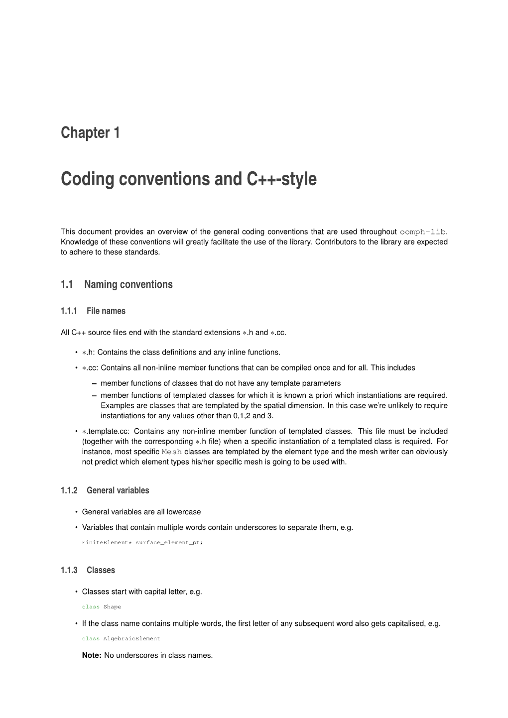 Coding Conventions and C++-Style