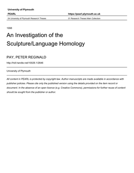 An Investigation of the Sculpture/Language Homology