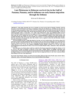 Pleistocene to Holocene Sea-Level Rise in the Gulf of Panama