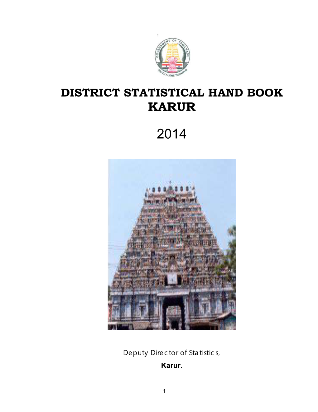 District Statistical Hand Book Karur