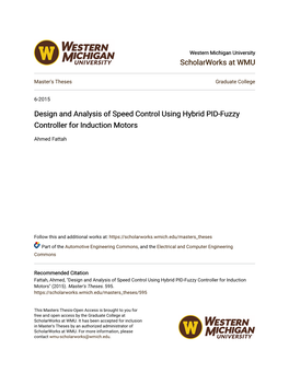 Design and Analysis of Speed Control Using Hybrid PID-Fuzzy Controller for Induction Motors