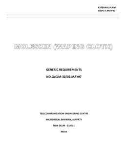 Generic Requirements No.G/Cjm-32/02.May97