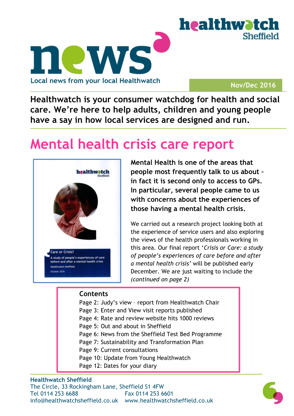 Mental Health Crisis Care Report