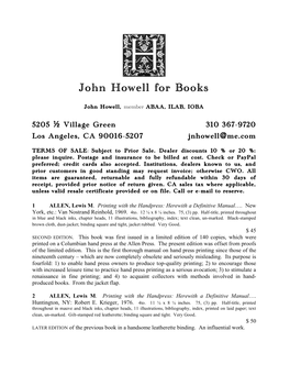 John Howell for Books