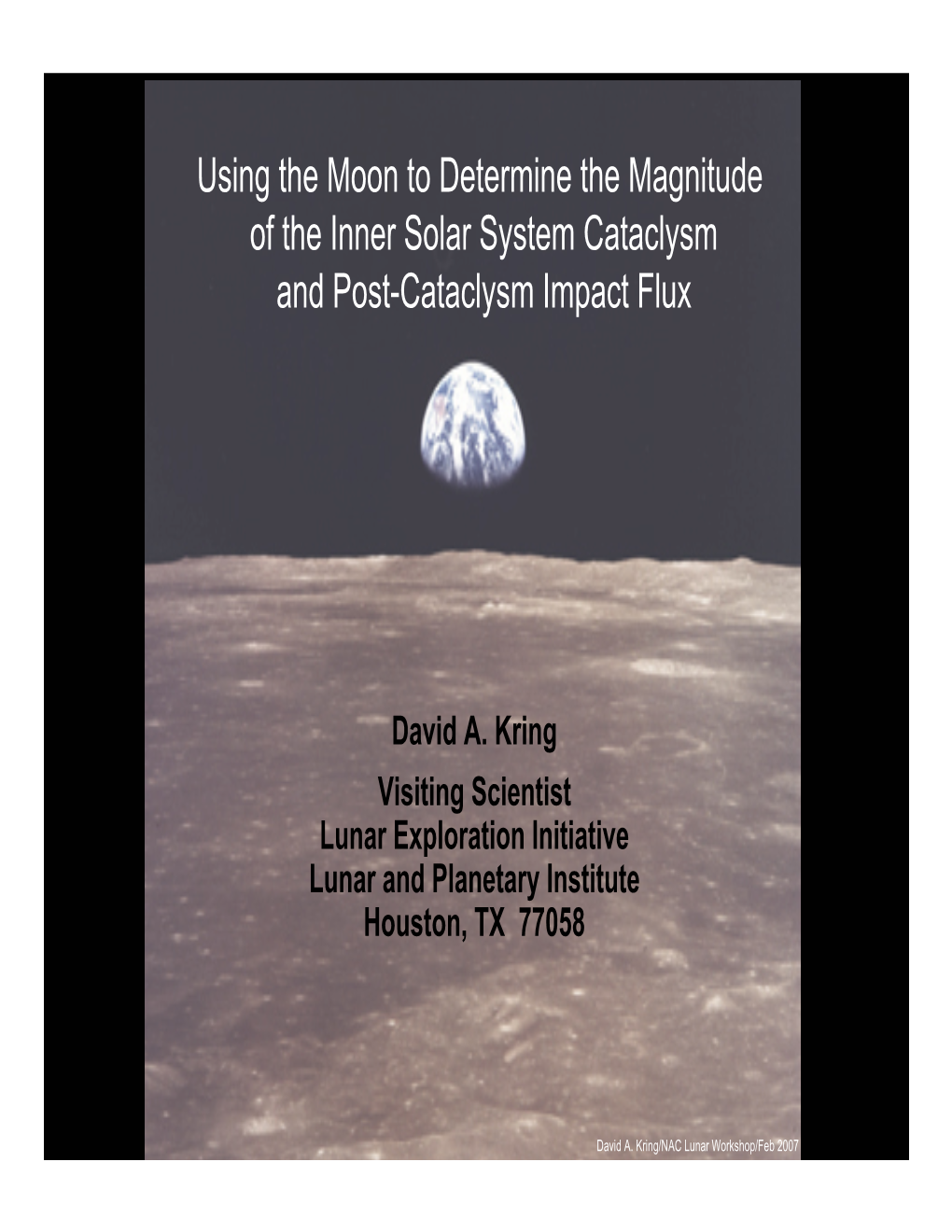 Impact History of the Inner Solar System