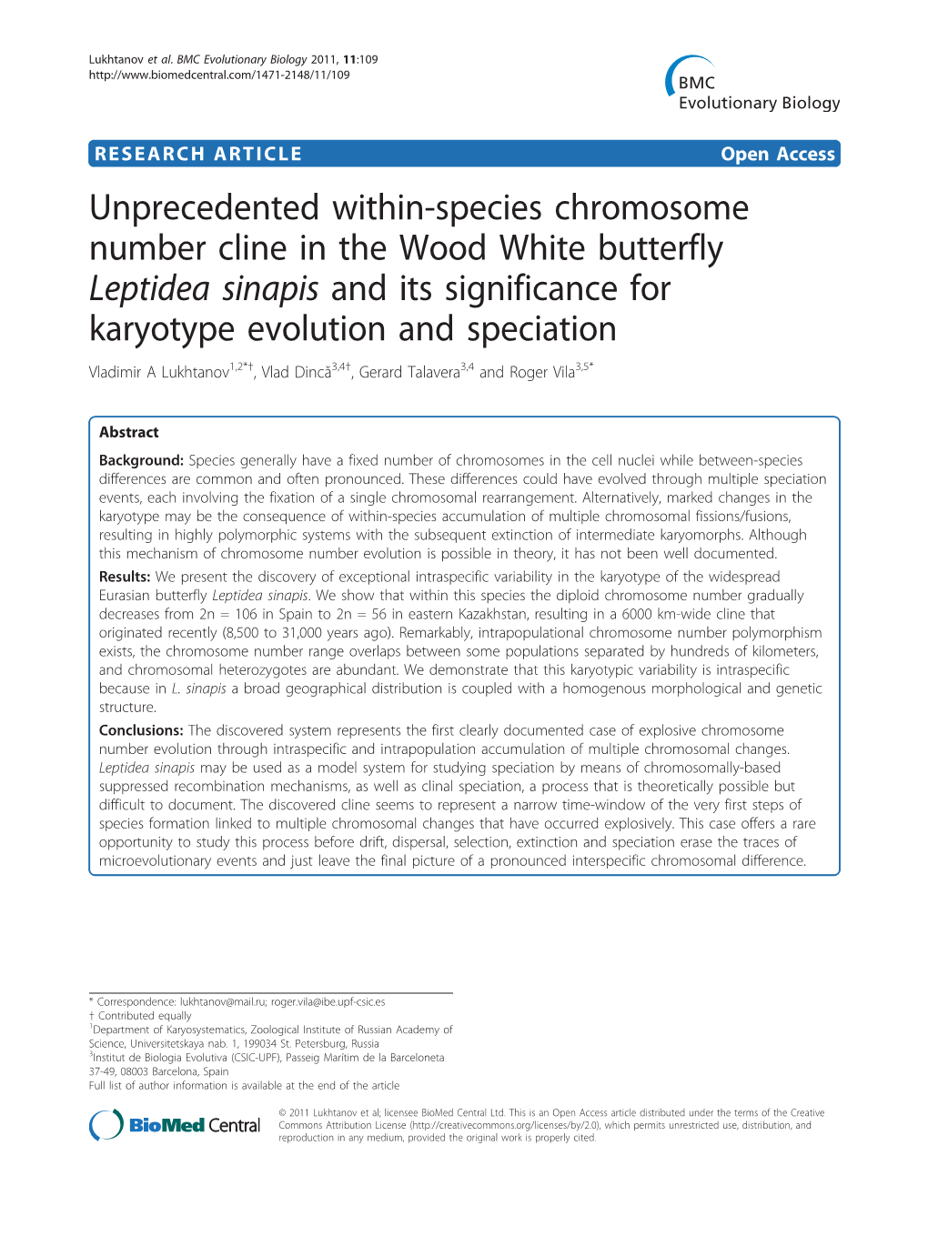 Unprecedented Within-Species Chromosome Number Cline in The