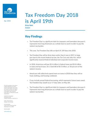 Tax Freedom Day 2018 Is April 19Th