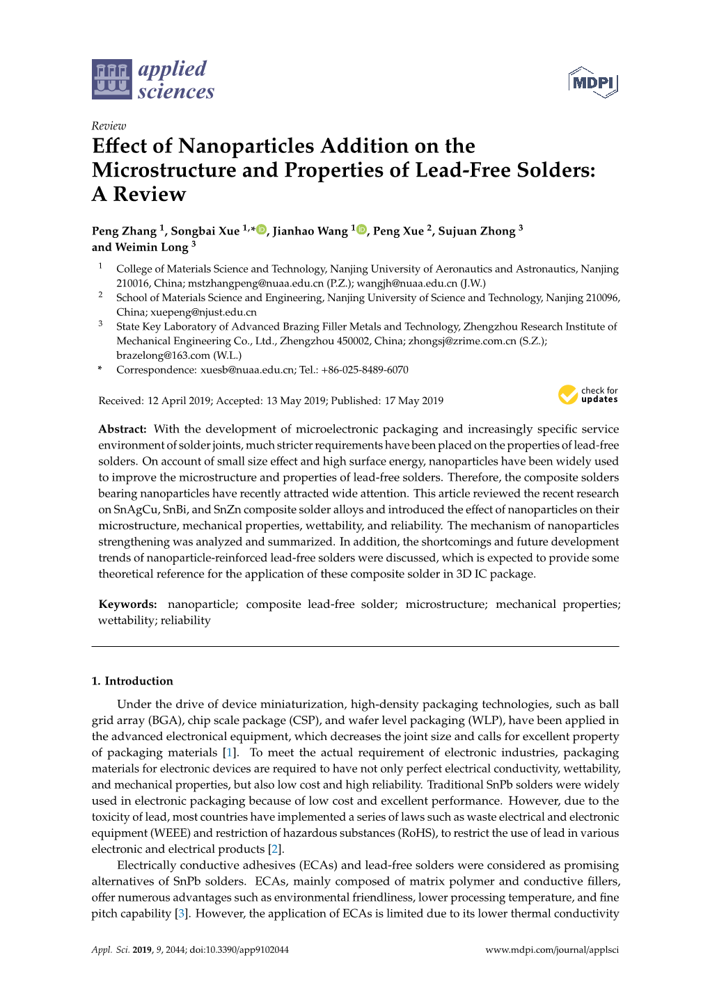 Effect of Nanoparticles Addition on the Microstructure and Properties Of