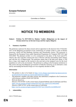 En En Notice to Members