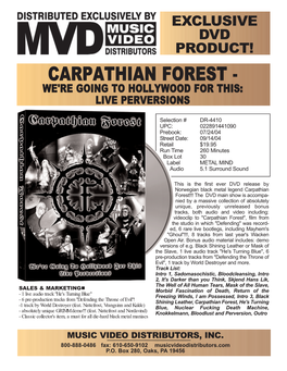 Carpathian Forest - We're Going to Hollywood for This: Live Perversions