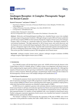 Androgen Receptor: a Complex Therapeutic Target for Breast Cancer