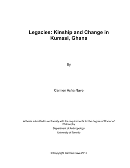 Kinship and Change in Kumasi, Ghana