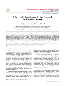 A Survey of Adaptation and the Best Approach for Ubiquitous Systems