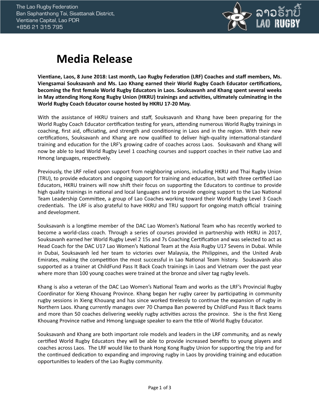 Media Release