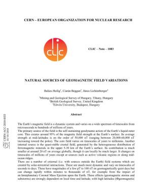 Cern – European Organization for Nuclear Research Natural Sources Of