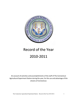CAES Record of the Year 2010-2011