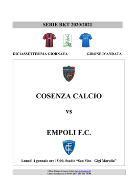 Match Program Cosenza