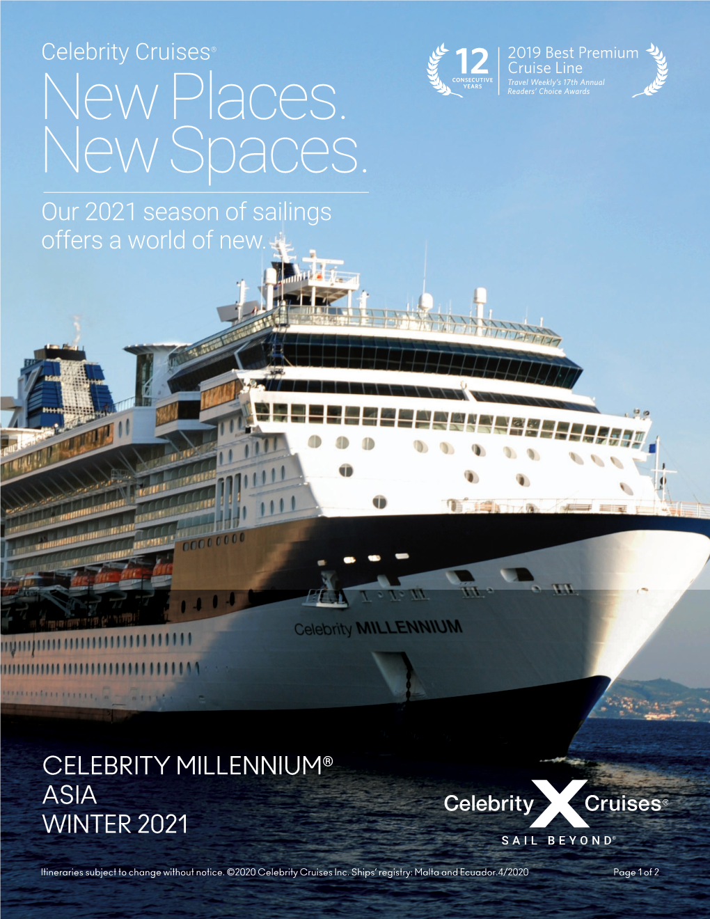 Celebrity Millennium® Asia Winter 2021