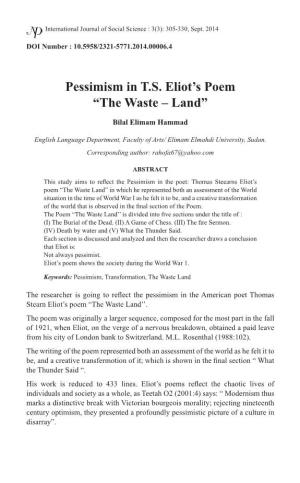 The Waste – Land”