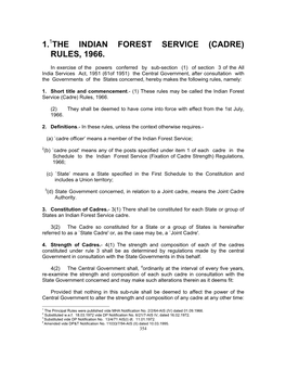 1. the Indian Forest Service (Cadre) Rules, 1966