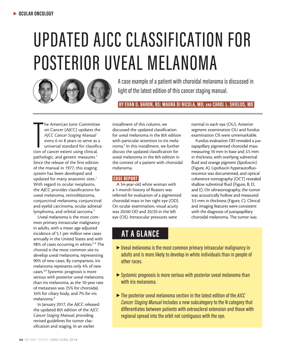 Updated Ajcc Classification for Posterior Uveal