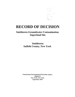 Smithtown Groundwater Contamination Superfund Site