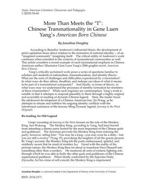 "I": Chinese Transnationality in Gene Luen Yang's American Born Chinese