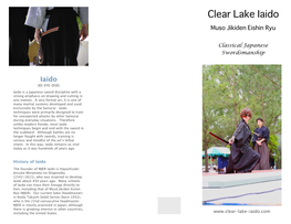 Clear Lake Iaido Brochure 2018 Low