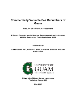 Commercially Valuable Sea Cucumbers of Guam