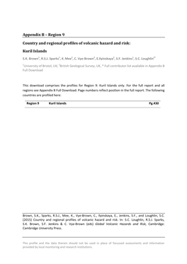 Region 9 Country and Regional Profiles of Volcanic Hazard and Risk