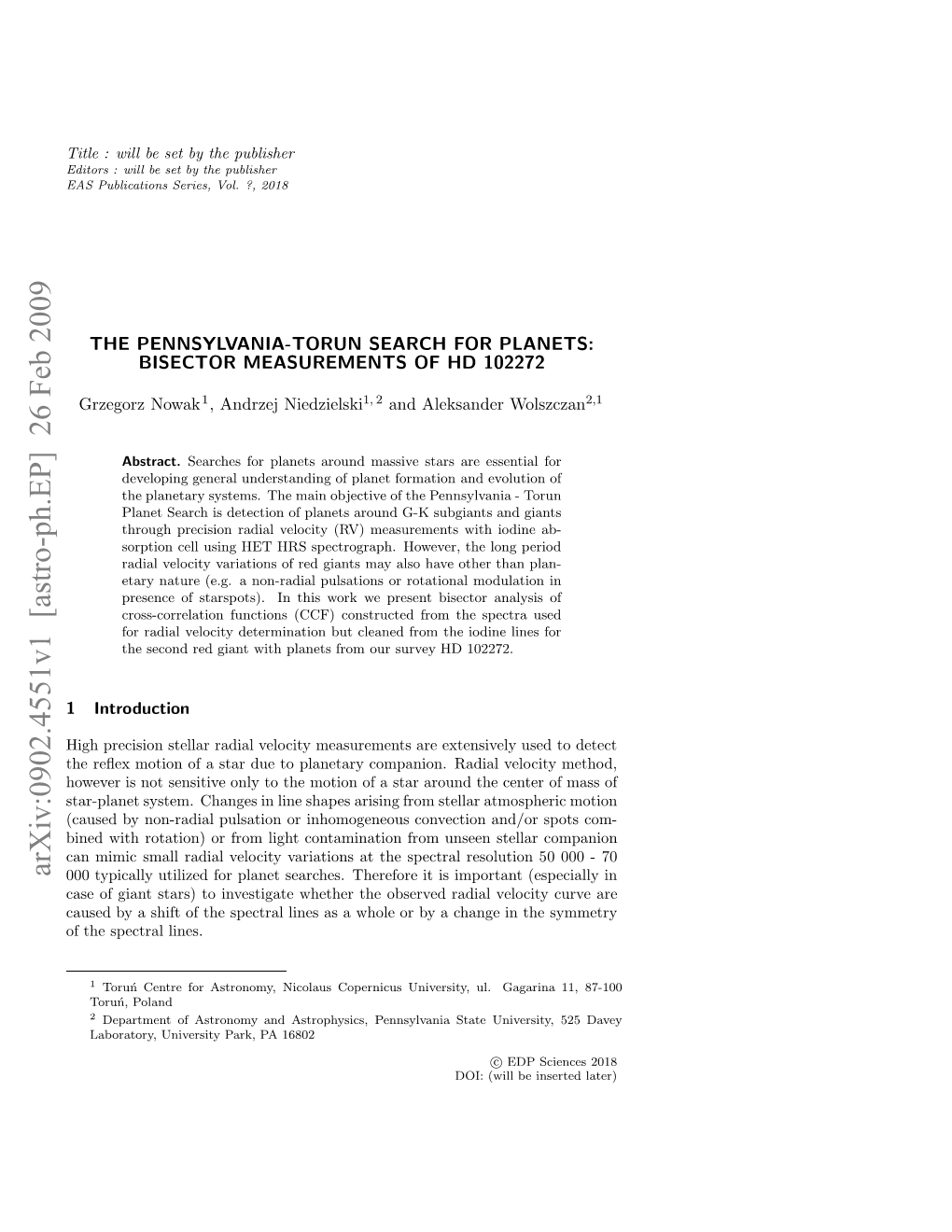 Bisector Measurements of HD 102272