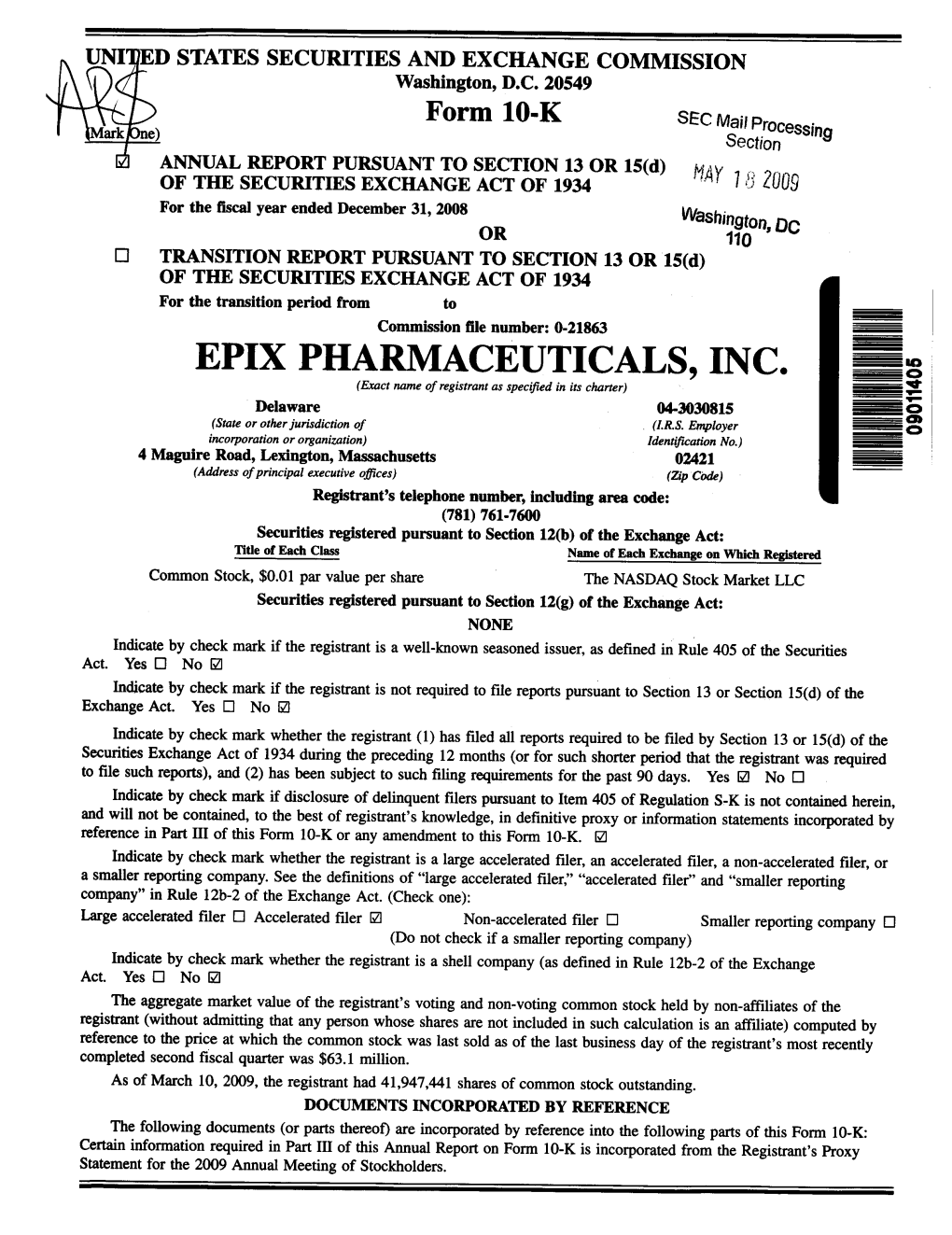Epix Pharmaceuticalsinc